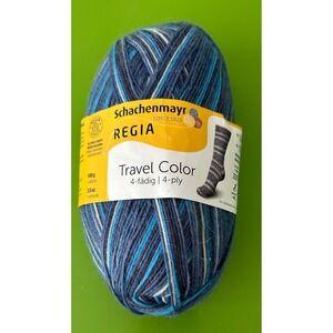 Schachenmayr Regia Travel Color 4-Ply Sock Yarn 100g Blue Grey White 01117